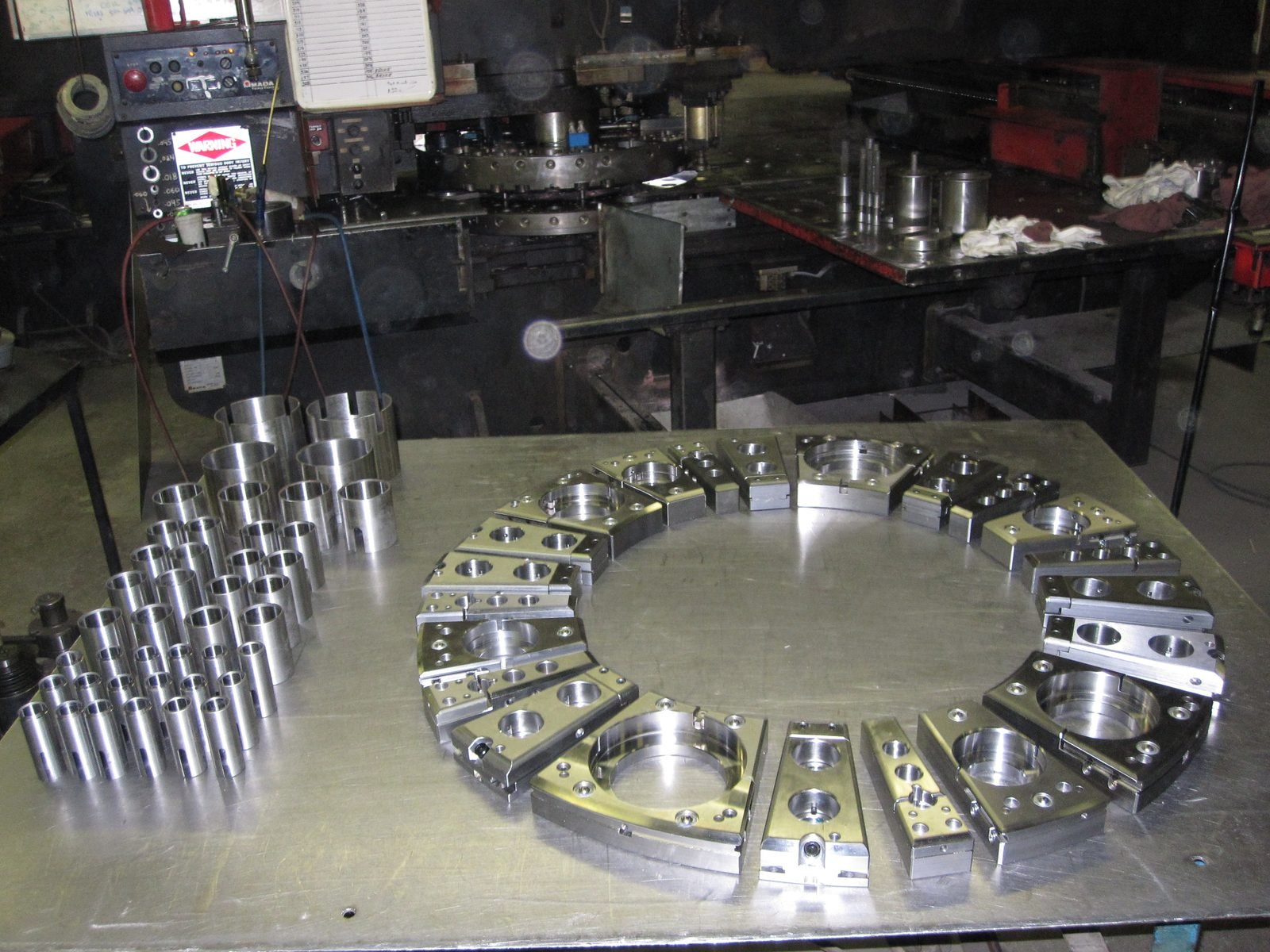Turret sleeving station close-up